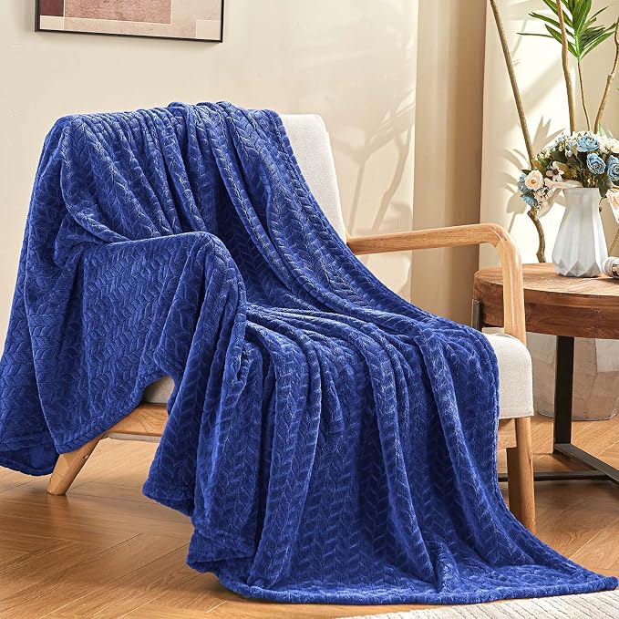 inhand Royal Blue Throw Blanket, Super Soft Fuzzy Blanket by inhand