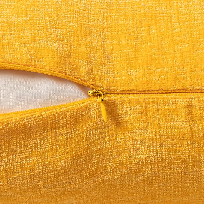 MIULEE Pack of 2 Couch Throw Pillow Covers 20x20 Inch Soft Goose Yellow - Image 3