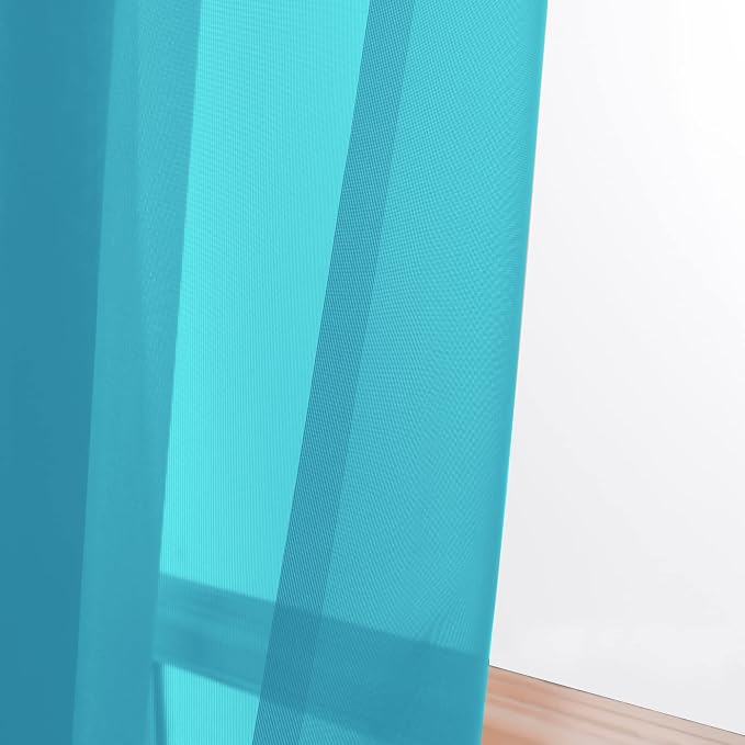 OWENIE Sheer Curtain 90 Inches Long 2 Panels Set - Image 3