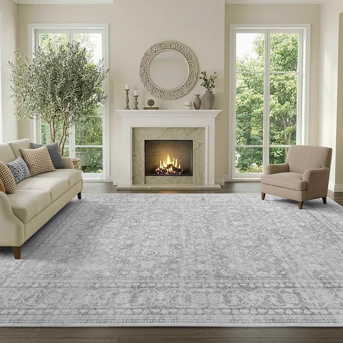 4x6 Ft Area Rugs for Living Room, Soft Non-Slip Machine Washable Rug, Vintage - Image 3