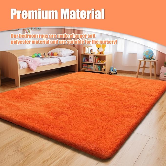 Shag Area Rug for Bedroom 5x8, Soft Fuzzy Rug Non-Shedding Indoor Plush Carpet - Image 7
