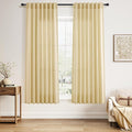 Nanspring Cream Yellow Linen Curtains 63 Inch Length by Nanspring