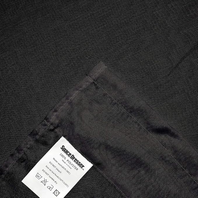 SpaceDresser Black Sheer Curtains 4 Panels Rod Pocket Semi-Sheer Curtain 96 - Image 5