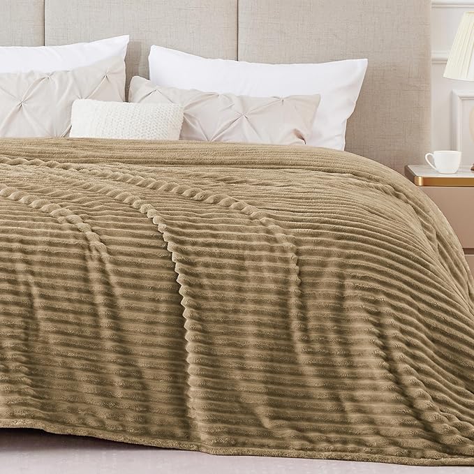 BEDELITE Fleece Blanket King Size – 3D Ribbed Jacquard Soft and Warm Decorative by BEDELITE