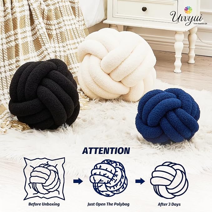 Uvvyui Knot Pillow Ball, Soft Home Decorative Pillows, Round Throw Pillow - Image 4