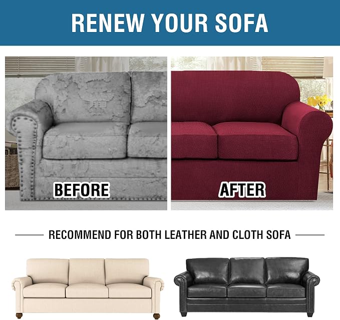 H.VERSAILTEX 4 Piece Stretch Sofa Covers - Image 8