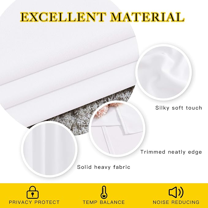 NICETOWN Long White Curtains for Patio - Image 5