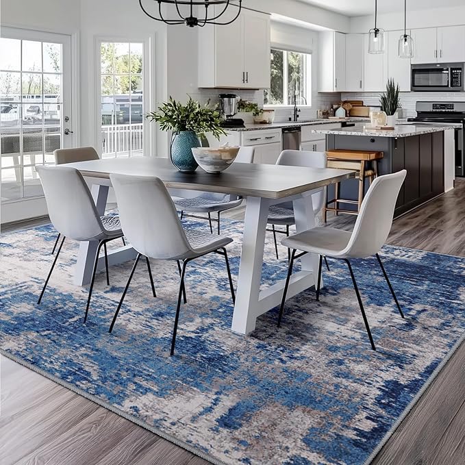 Washable Area Rugs 6'x9' Non-Slip Modern Abstract Soft - Image 2