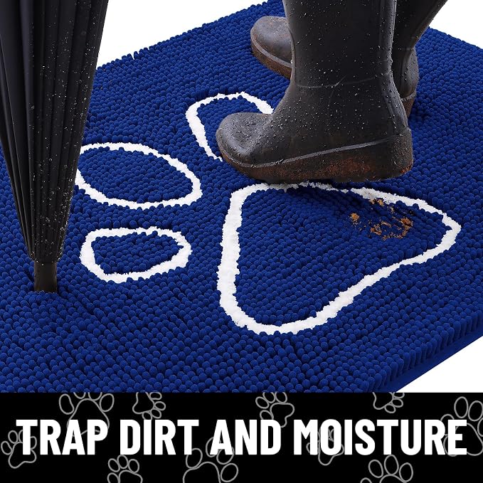 Smiry Dog Door Mat for Muddy Paws, Absorbent Dirt Trapper Non Slip Quick Dry - Image 2