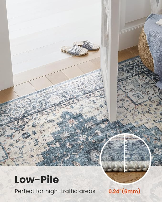 AMADA HOMEFURNISHING 8x10 Washable Area Rug, Low-Profile - Image 7
