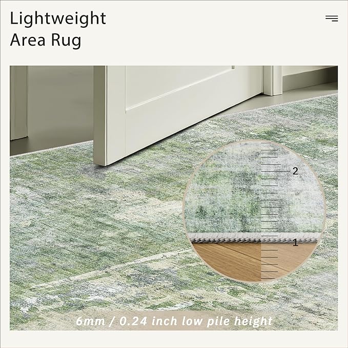 10x14 Area Rugs for Living Room, Non Slip Machine Washable Vintage Rugs - Image 7