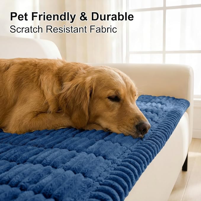 Smiry Couch Cover for Dogs Washable, Non Slip Fuzzy Pet Couch Covers for 3 - Image 3