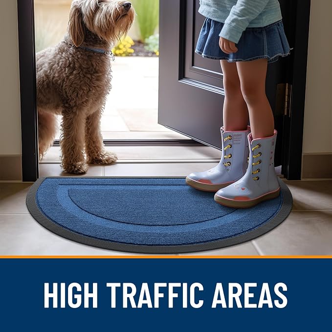 OLANLY Half Circle Front Door Mat Outside 35x23 All-Season Rubber Doormat | - Image 6