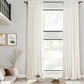 Linen Cream Curtains 228 Inch Extra Long by Nanspring