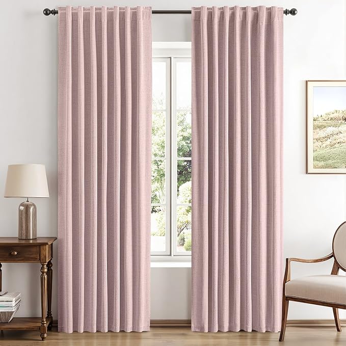 MIULEE 100% Blackout Linen Curtains by MIULEE