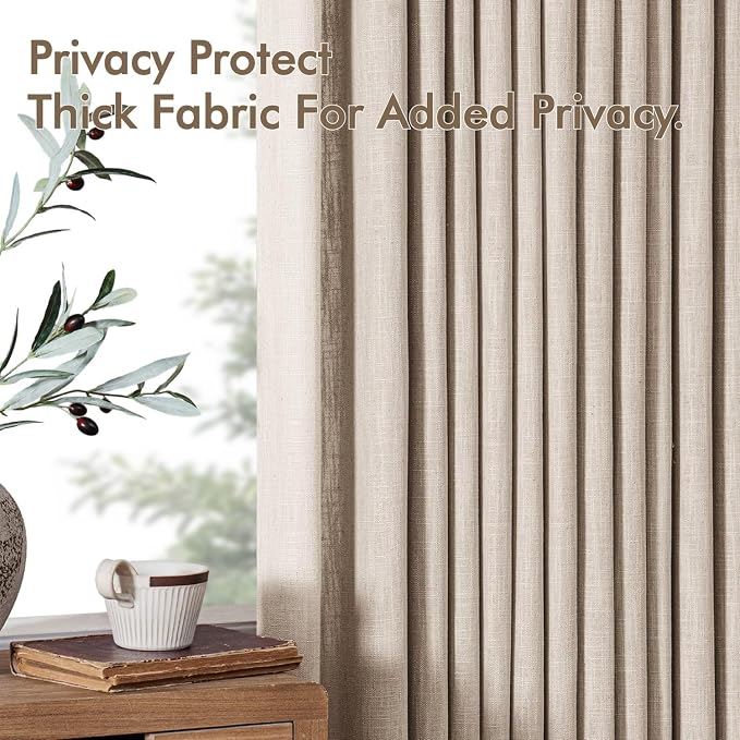 MIULEE Pinch Pleated Linen Curtains 96 Inches Long 2 Panels - Image 7