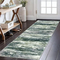 KOZYFLY Modern Abstract Runner Rugs 2x6 Green Yellow Machine Washable Area Rug by KOZYFLY