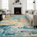 10x12 Area Rug Living Room: Modern Washable Soft Carpet Rosy Haze | by FXRHLP