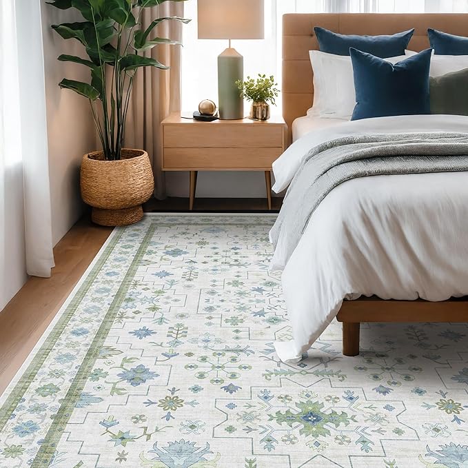 Hazo Haus Blue and Green Living Room Rug 8x10 - Image 6