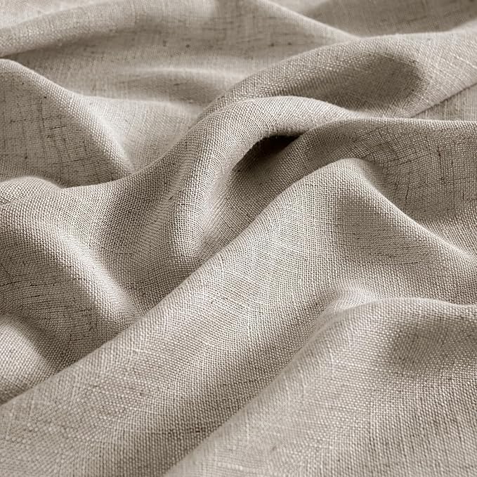 MIULEE Burlywood Birch Linen Curtains 84 Inch Length 2 Panels - Image 4