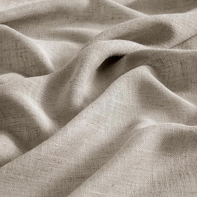 MIULEE Burlywood Birch Linen Curtains 72 Inch Length 2 Panels - Image 4