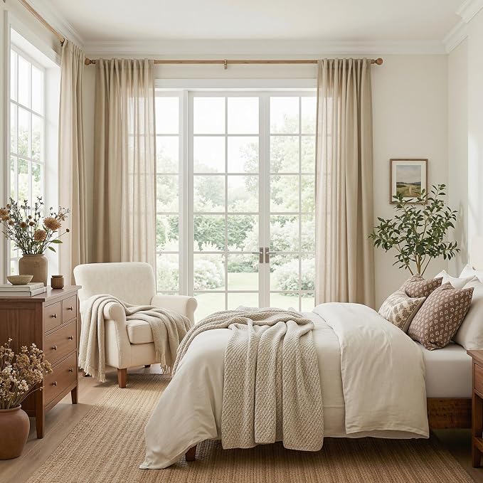MYSKY HOME Taupe Curtains 96 Inches Long - Image 2