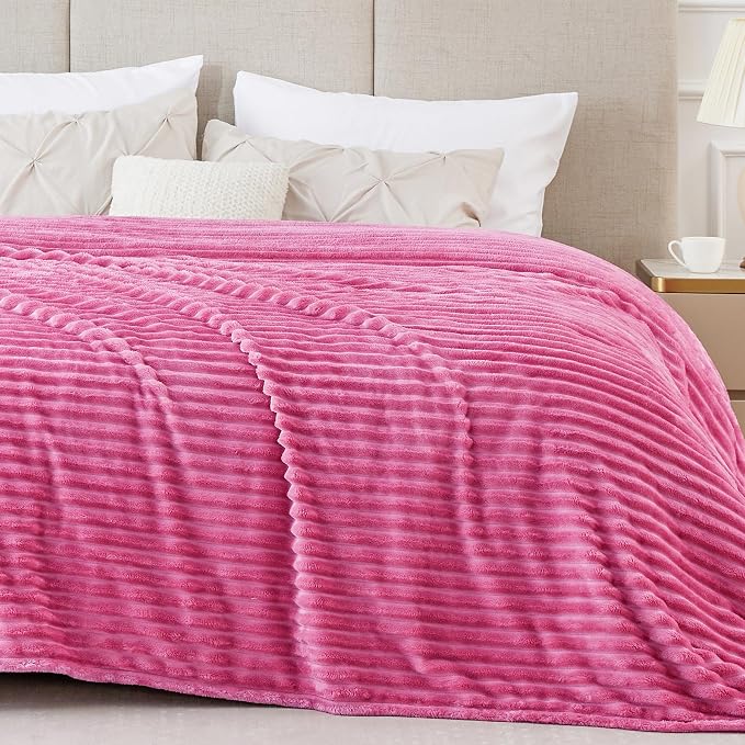 BEDELITE Fleece Blanket King Size – 3D Ribbed Jacquard Soft and Warm Decorative by BEDELITE