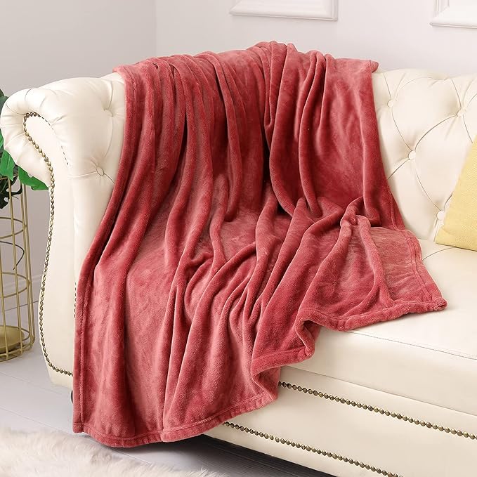 KMUSET Fleece Blanket Throw Size Coral Lightweight Super Soft Cozy Luxury Bed by COZYBLANKETHappyHomeLife