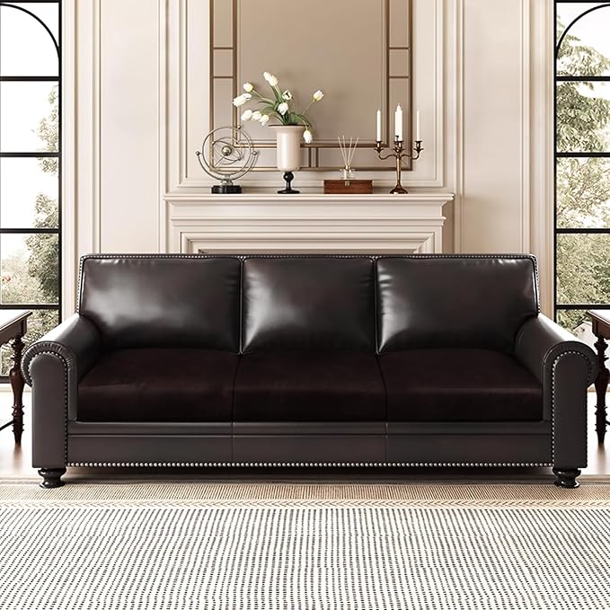 Leather Look Couch Cushion Covers Sofa Seat Slipcovers Sets Couches Furniture - Image 2