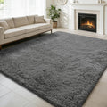 6x9 Fluffy Area Rug for Living Room, Shag Area Rugs for Bedroom, Deep Grey Soft by yulidayang
