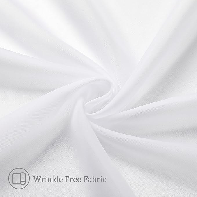 Aiyufeng White Sheer Curtains for Living Room 45 inch Length 2 Panels Set - Image 7
