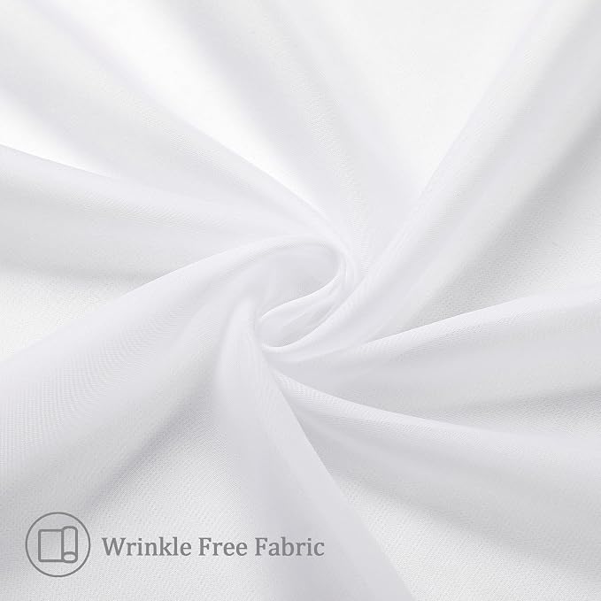 Aiyufneg White Sheer Curtains 36 inch Length Kitchen Tiers Short Voile - Image 6