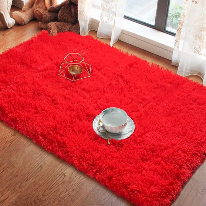LOCHAS Ultra Soft Indoor Modern Area Rugs Fluffy Living Room Carpets by LOCHAS