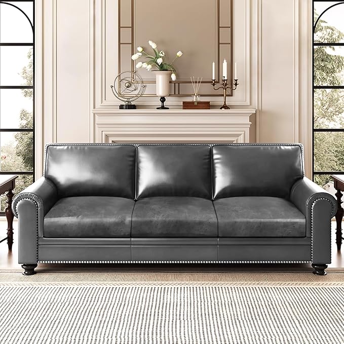 Leather Look Couch Cushion Covers Sofa Seat Slipcovers Sets Couches Furniture - Image 2