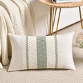 Fancy Homi Set of 1 Sage Green Boho Lumbar Decorative Throw Pillow Covers 12x20 by Fancy+Homi