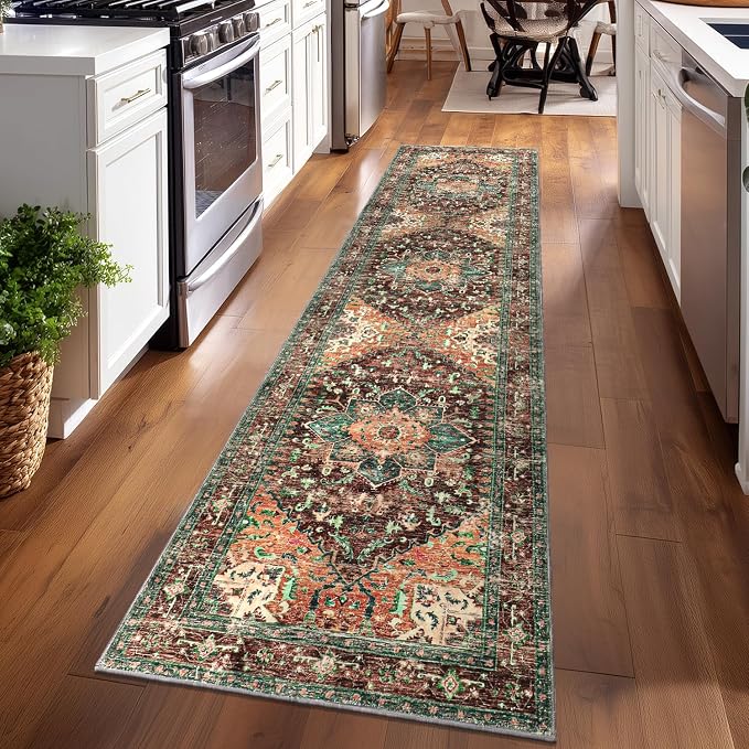 Yamaziot Washable Runner Rug, 2x8 Non-Slip Boho Vintage Hallway Rug Runner - Image 6