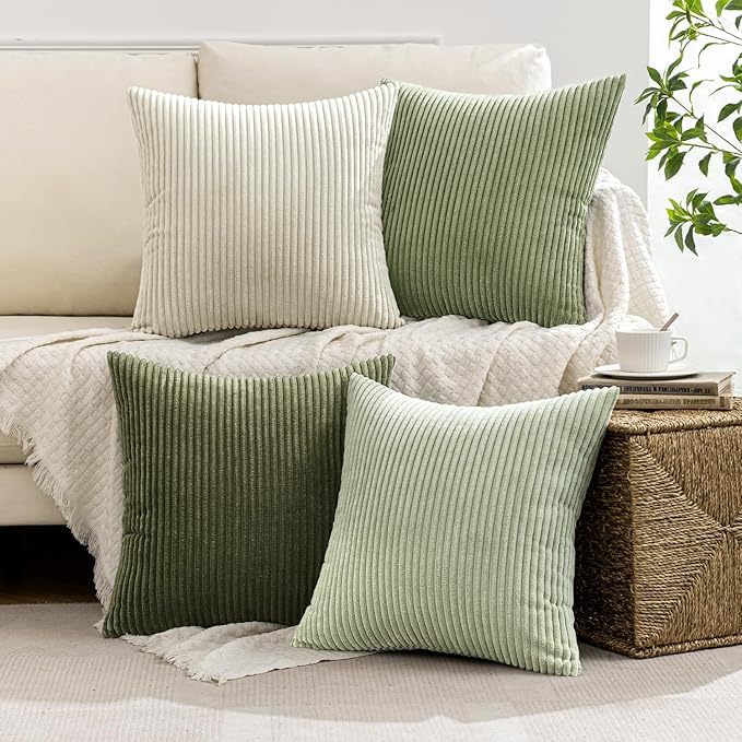 MIULEE Decorative Throw Pillow Covers Set of 4 Summer Light Green Gradient - Image 5