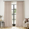 MIULEE Pinch Pleated Thick Linen Curtains 102 Inches Long 2 Panels by MIULEE