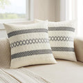 MIULEE Set of 2 Gray Boho Decorative Pillow Covers 18x18 Inch Farmhouse Rustic by MIULEE