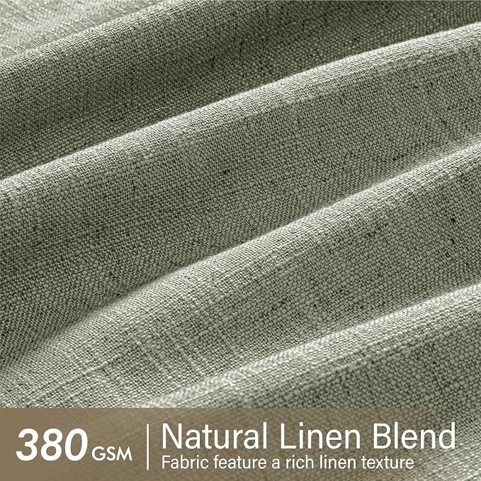 MIULEE Pinch Pleated Thick Linen Curtains 102 Inches Long 2 Panels - Image 4