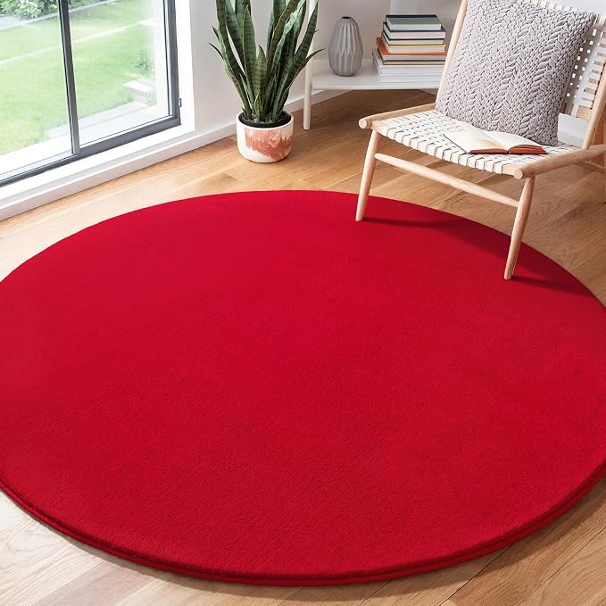 Amearea Red Round Area Rugs 4ft Washable Circle Rugs - Image 6