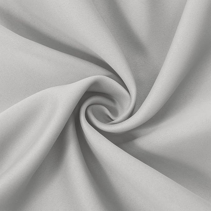 LEMOMO Light Grey Blackout Curtains 52 x 63 Inch Length/Set of 2 Curtain - Image 6