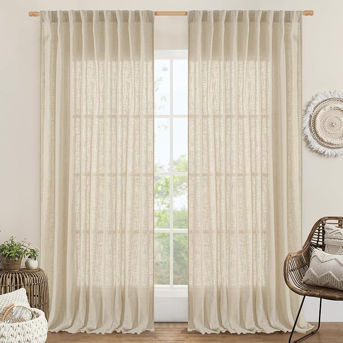 LAMIT Extra Wide Linen Curtains by LAMIT