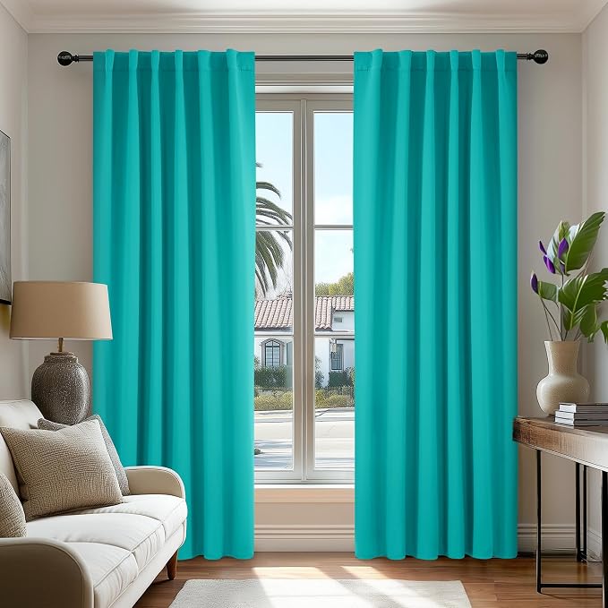 Deconovo Blackout Curtains, Thermal Insulated, W52 x L108 2 Panels, Back Tab by Deconovo