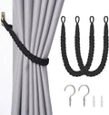 NICEEC 2 Pack Natural Cotton Rope Curtain Tiebacks Elegant Boho Style by NICEEC