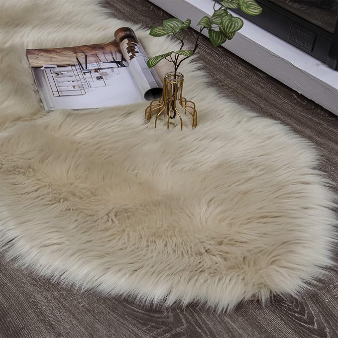 EasyJoy Ultra Soft Fluffy Shaggy Area Rug Faux Fur Rug Chair Cover Seat Pad - Image 6