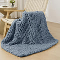 Bigacogo Chunky Knit Throw Blanket by Bigacogo