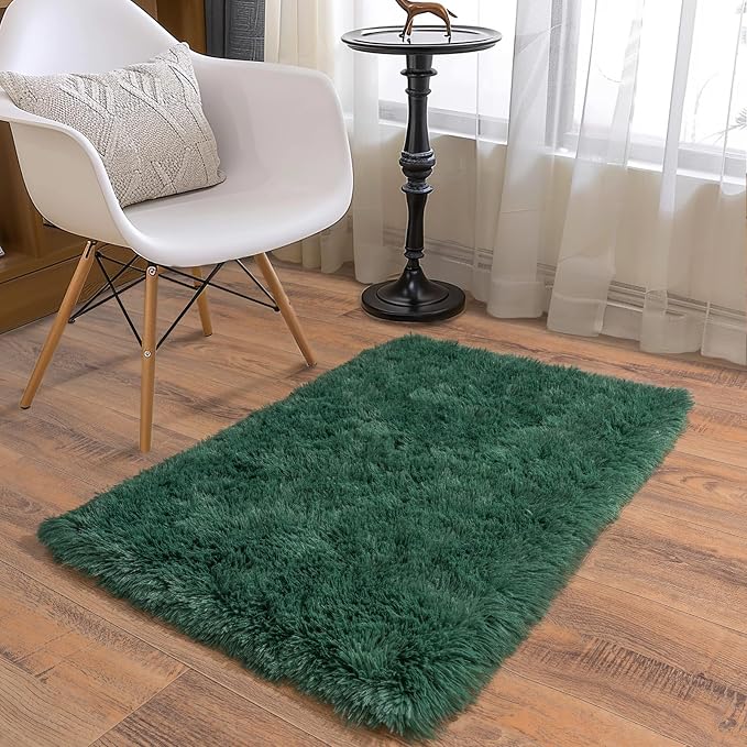 Soft Runner Rugs for Bedroom Hallways New Upgraded Non-Slip Bottom, 2x3 Green - Image 3