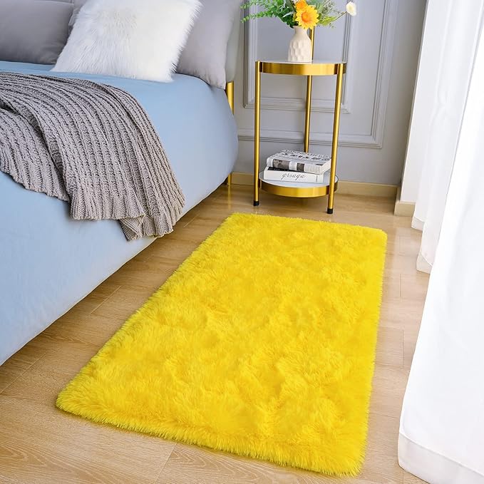 Amearea Shag Fluffy Small Rug, 2x4 Feet Throw Rugs by AmeareaDirect