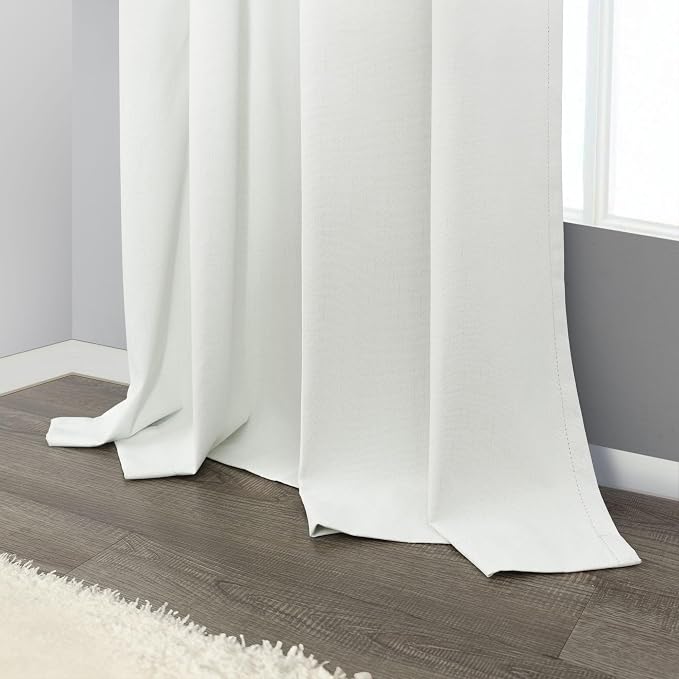 Pitalk Short Linen Textured Blackout Curtains - Image 8